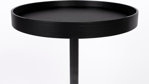 -25 % Dny MOMENTI– White Label Černý dřevěný odkládací stolek WLL YURI 40 cm