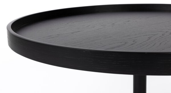 White Label Černý dřevěný konferenční stolek WLL YURI 70 cm