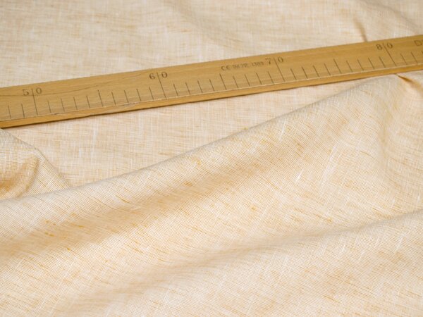 Snový svět Lněná látka žluto-bílý melír 190g/m2 - 67% len