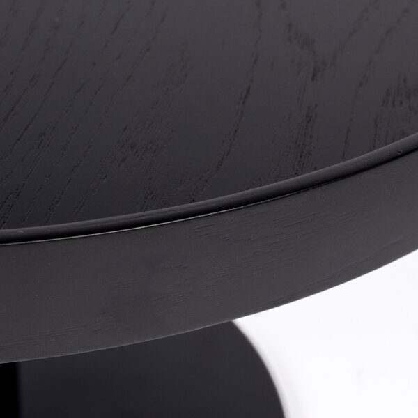 White Label Černý dřevěný odkládací stolek WLL YURI 56 cm