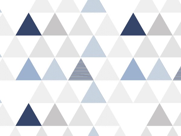 FUGU Trojúhelníky samolepicí tapeta - Tři bratři modrá Materiál: Digitální eko vlies - klasická tapeta nesamolepicí