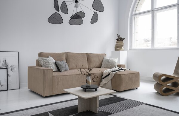 -25 % Dny MOMENTI– Miuform Manšestrová rozkládací pohovka Brave Dave 250 cm, levá/pravá