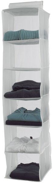 Závěsný organizér na oblečení Compactor Milky 30 x 30 x 128 cm – 6 přihrádek