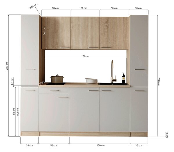 KUCHYŇSKÝ BLOK 210 cm Respekta - Online Only kuchyňské linky, Online Only