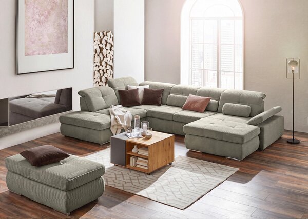 SEDACÍ SOUPRAVA, textil, kompozitní dřevo, pískové barvy Beldomo Style - Sedací soupravy