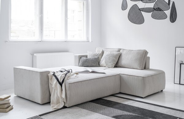 -25 % Dny MOMENTI– Miuform Manšestrová rozkládací pohovka Brave Dave 247 cm, pravá
