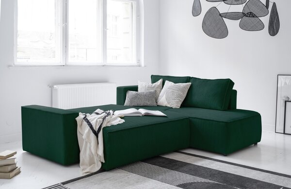 -25 % Dny MOMENTI– Miuform Manšestrová rozkládací pohovka Brave Dave 247 cm, pravá