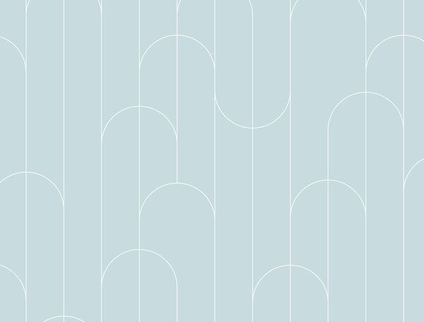FUGU Tapeta Lines and rounds - blue Materiál: Digitální eko vlies - klasická tapeta nesamolepicí