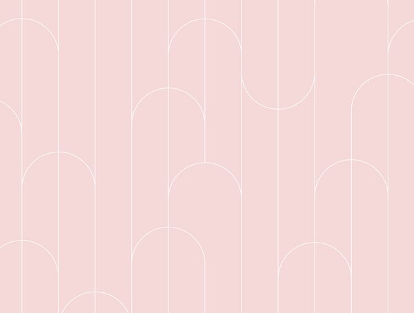 FUGU Tapeta Lines and rounds - pink Materiál: Digitální eko vlies - klasická tapeta nesamolepicí