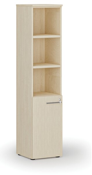 Kombinovaná kancelářská skříň PRIMO WOOD, dveře na 2 patra, 400 x 420 x 1781 mm, bříza