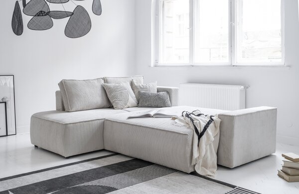 -25 % Dny MOMENTI– Miuform Manšestrová rozkládací pohovka Brave Dave 247 cm, levá
