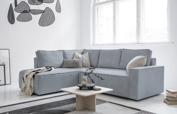 -25 % Dny MOMENTI– Miuform Manšestrová rozkládací pohovka Brave Dave 247 cm, levá