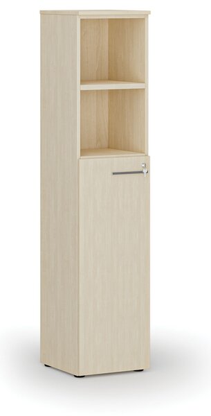 Kombinovaná kancelářská skříň PRIMO WOOD, dveře na 3 patra, 400 x 420 x 1781 mm, bříza