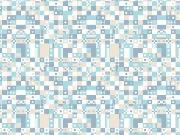 FUGU Tapeta - Broken tetris blue-beige Materiál: Digitální eko vlies - klasická tapeta nesamolepicí