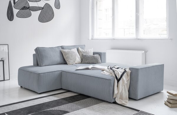 -25 % Dny MOMENTI– Miuform Manšestrová rozkládací pohovka Brave Dave 247 cm, levá