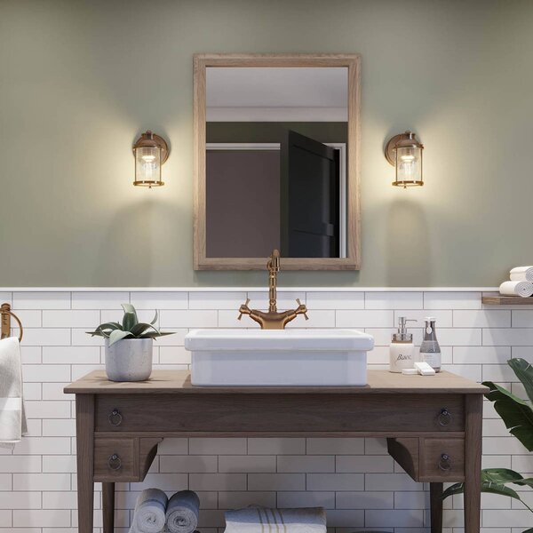 Quintiesse Koupelnové světlo nástěnné Ashland Bay, jednoplamenné, mosaz, IP44, stmívatelný, Mosaz / zlato, Koupelna, kov, Industriální design