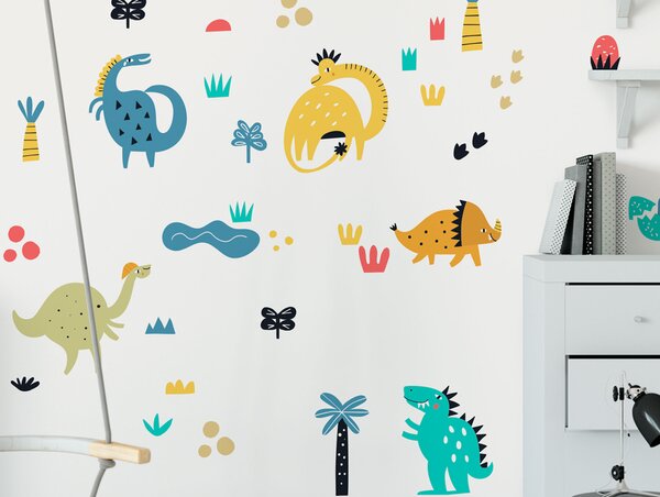 Fugu.cz Textilní samolepky na zeď Dinosauři - přelepovací