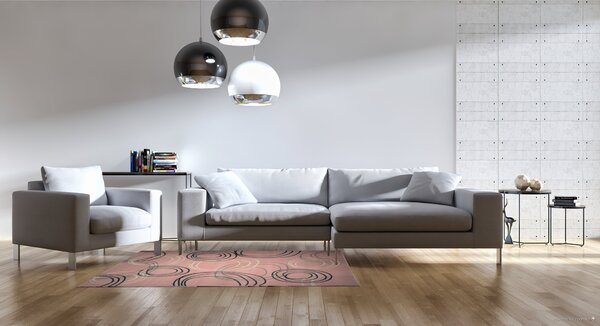 Alfa Carpets, Kusový koberec Circles powder pink, 120x170, růžová, chodba / předsíň