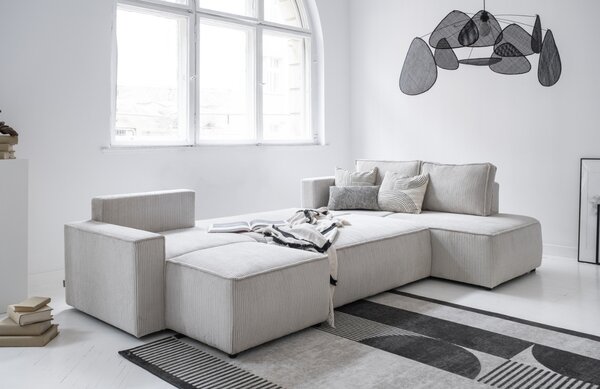 -25 % Dny MOMENTI– Miuform Manšestrová rozkládací pohovka Brave Dave 322 cm, pravá