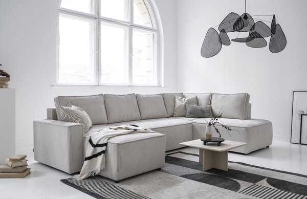 -25 % Dny MOMENTI– Miuform Manšestrová rozkládací pohovka Brave Dave 322 cm, pravá