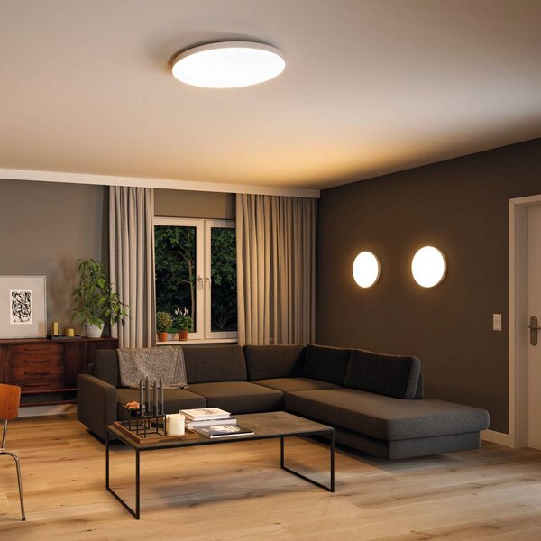 Paulmann Velora LED panel ZigBee kulatý Ø 60 cm, stmívatelný, Bílá / opál, Obývací pokoj / jídelna, kov, Moderní