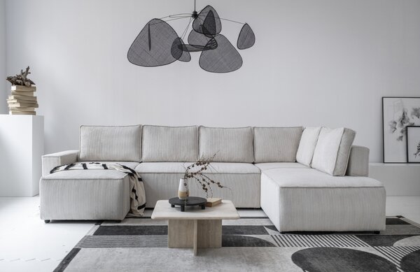 -25 % Dny MOMENTI– Miuform Manšestrová rozkládací pohovka Brave Dave 322 cm, pravá