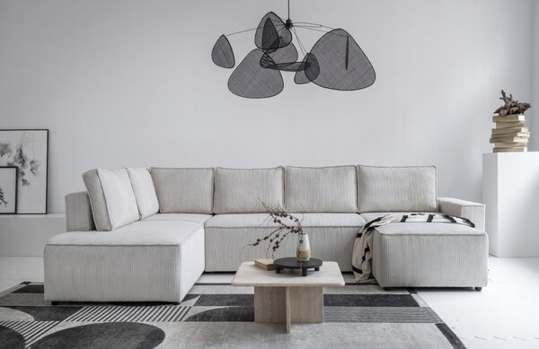 -25 % Dny MOMENTI– Miuform Manšestrová rozkládací pohovka Brave Dave 322 cm, levá