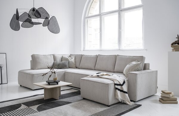 -25 % Dny MOMENTI– Miuform Manšestrová rozkládací pohovka Brave Dave 322 cm, levá