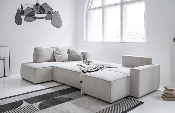 -25 % Dny MOMENTI– Miuform Manšestrová rozkládací pohovka Brave Dave 322 cm, levá