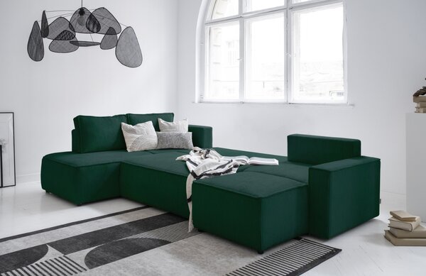 -25 % Dny MOMENTI– Miuform Manšestrová rozkládací pohovka Brave Dave 322 cm, levá