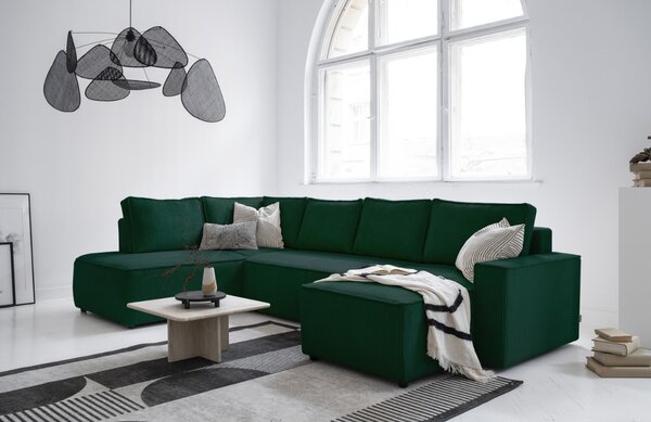 -25 % Dny MOMENTI– Miuform Manšestrová rozkládací pohovka Brave Dave 322 cm, levá