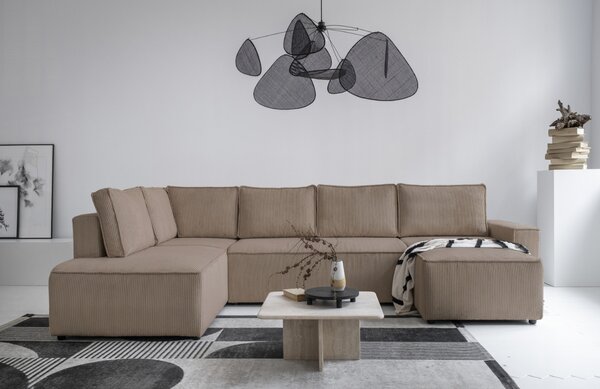 -25 % Dny MOMENTI– Miuform Manšestrová rozkládací pohovka Brave Dave 322 cm, levá