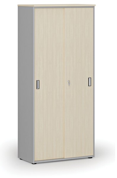 Skříň se zasouvacími dveřmi PRIMO GRAY, 800 x 420 x 1781 mm, šedá/bříza