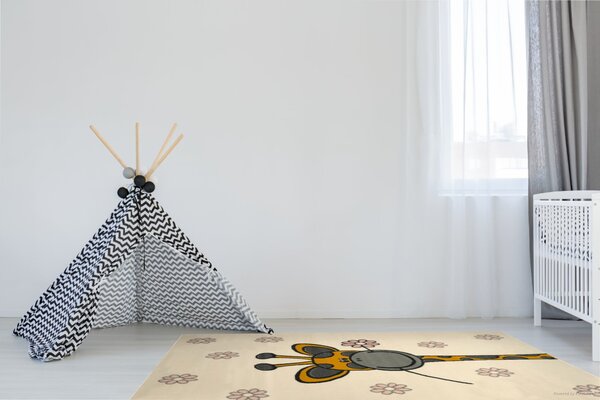 Alfa Carpets, Dětský kusový koberec Žirafa, 120x170, béžová, dětský pokoj