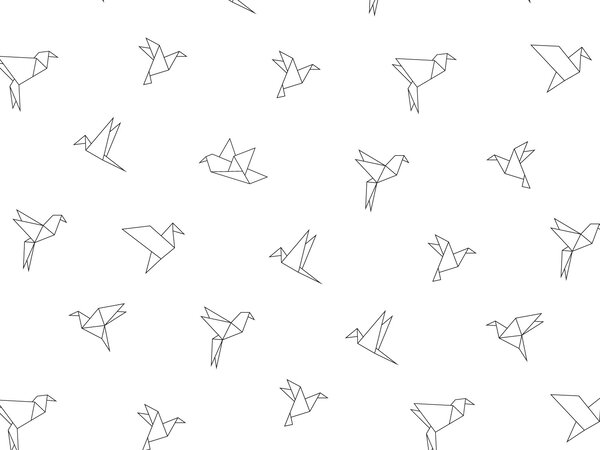 FUGU Origami - tapeta na zeď Materiál: Digitální eko vlies - klasická tapeta nesamolepicí