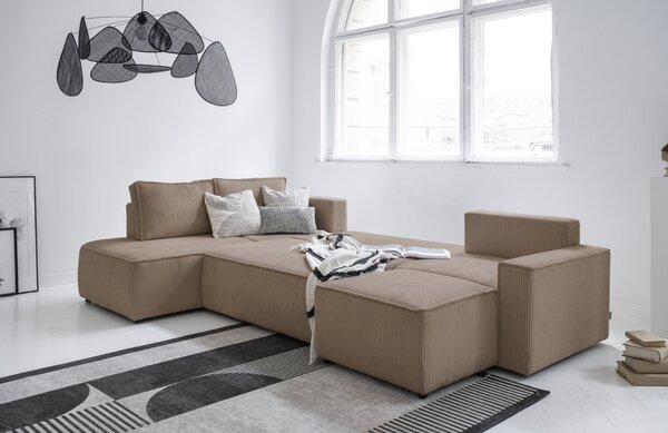 -25 % Dny MOMENTI– Miuform Manšestrová rozkládací pohovka Brave Dave 322 cm, levá