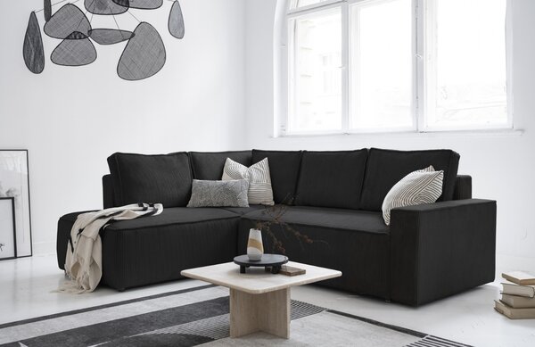 -25 % Dny MOMENTI– Miuform Manšestrová rozkládací pohovka Brave Dave 247 cm, levá