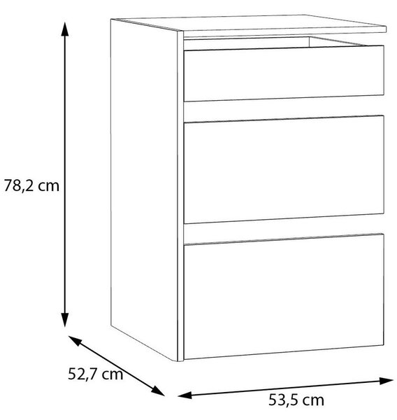 VNITŘNÍ ZÁSUVKY, světle šedá, 53,5/78,2/52,7 cm Carryhome - Šatní skříně