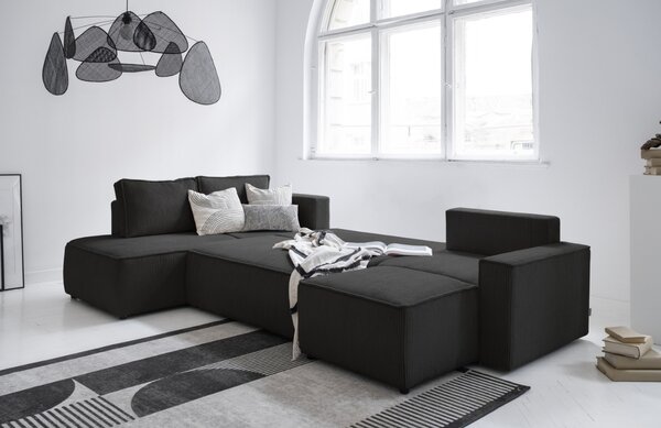 -25 % Dny MOMENTI– Miuform Manšestrová rozkládací pohovka Brave Dave 322 cm, levá