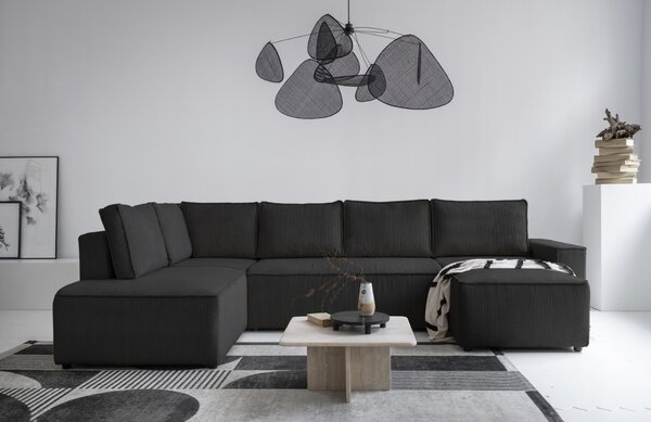 -25 % Dny MOMENTI– Miuform Manšestrová rozkládací pohovka Brave Dave 322 cm, levá
