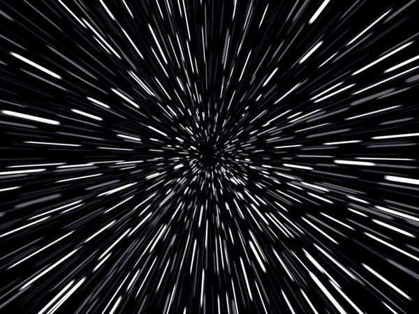 FUGU Tapeta na zeď Skok do hyperprostoru - black Materiál: Digitální eko vlies - klasická tapeta nesamolepicí