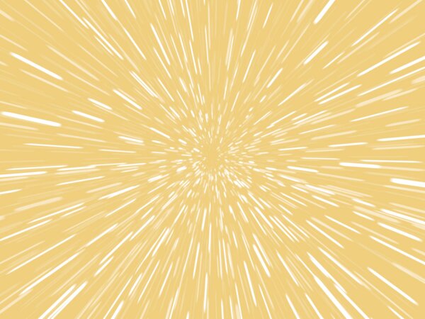 FUGU Tapeta na zeď Skok do hyperprostoru - yellow Materiál: Digitální eko vlies - klasická tapeta nesamolepicí