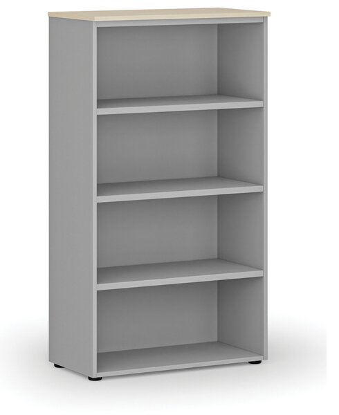 Kancelářský regál PRIMO GRAY, 800 x 420 x 1434 mm, šedá/bříza