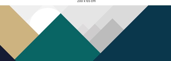 FUGU Západ slunce za hory green- tapeta za postel Varianta ochrany zdi: Delší strana postele 200x65 cm