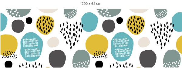 FUGU Abstrakt kids blue - tapeta za postel Varianta ochrany zdi: Delší strana postele 200x65 cm