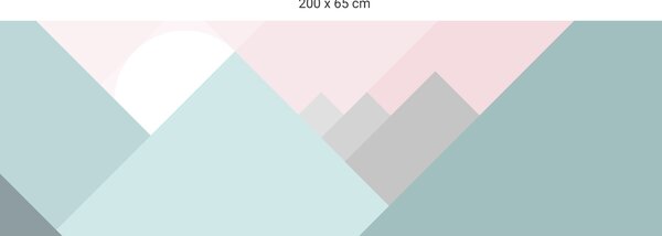 FUGU Západ slunce za hory pink- tapeta za postel Varianta ochrany zdi: Delší strana postele 200x65 + čelo levé 100x65 cm