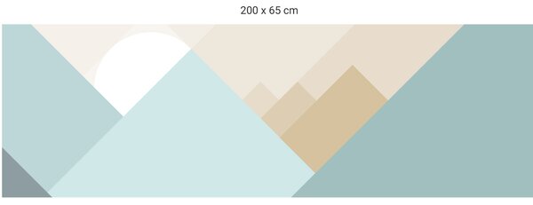 FUGU Západ slunce za hory beige - tapeta za postel Varianta ochrany zdi: Delší strana postele 200x65 cm