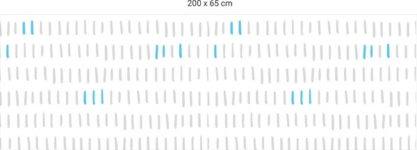 FUGU Ochrana zdi za postel - Čárky grey + vlastní barva Varianta ochrany zdi: Delší strana postele 200x65 cm