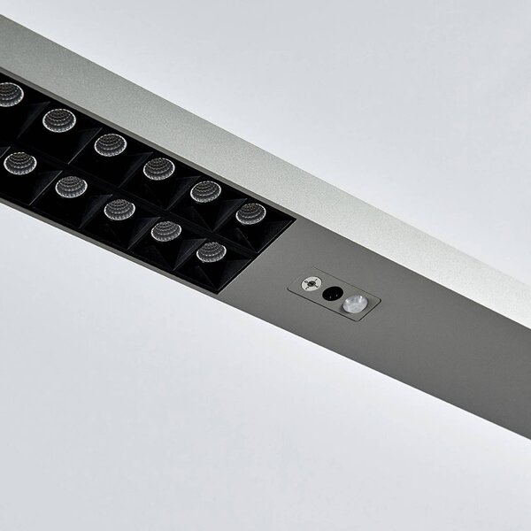 Arcchio LED kancelářská stojací lampa Jolinda, stříbrná, 4 000 K, senzor, stmívatelný, Hliník / šedá / zinek, Pracovna / kancelář, Hliník, Moderní