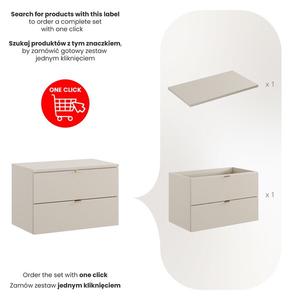 Comad Koupelnová skříňka pod deskové umyvadlo Dalia Cashmere 80 kašmír mat